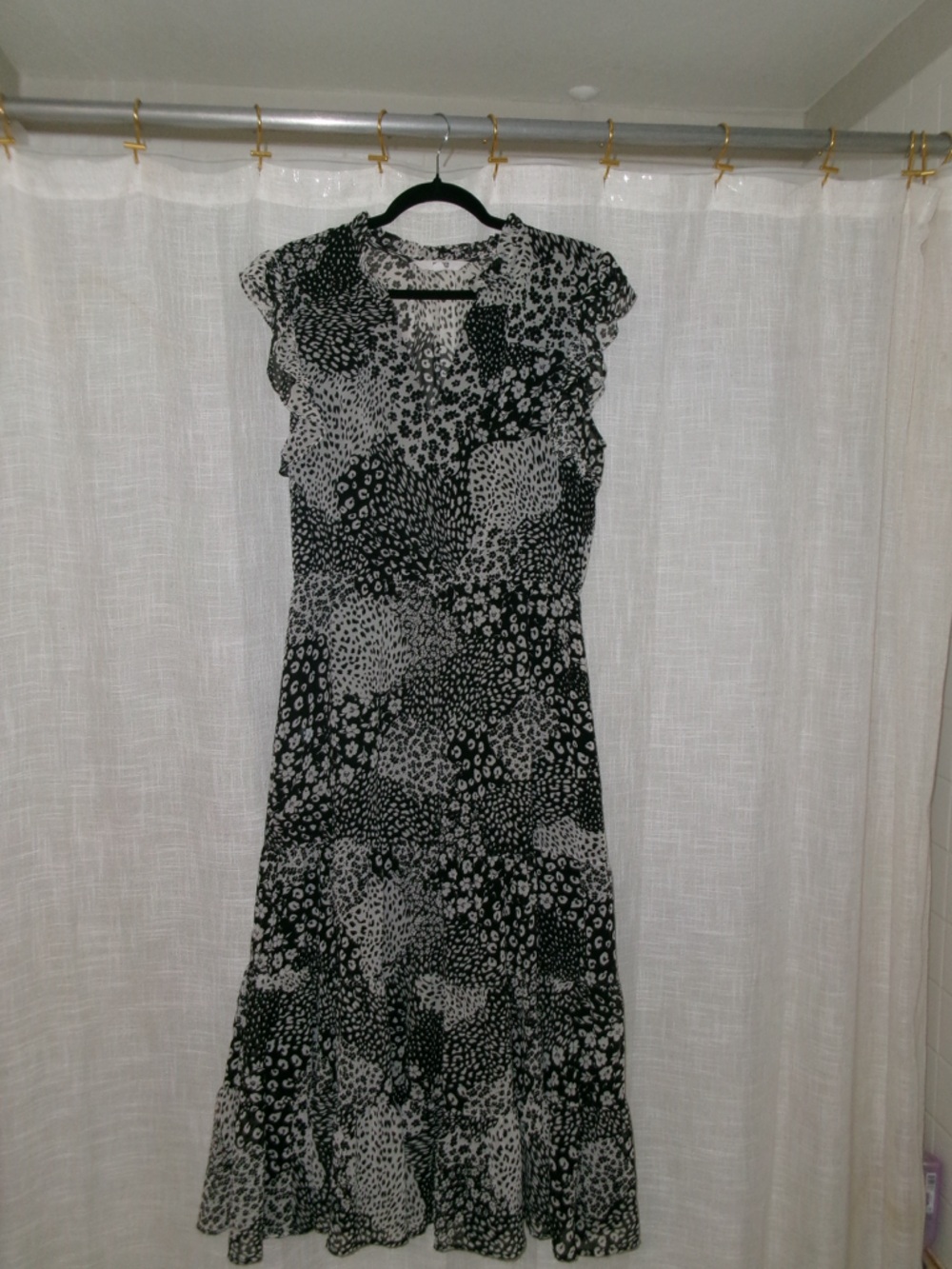 Steve Madden Black and White Printed Maxi Dress